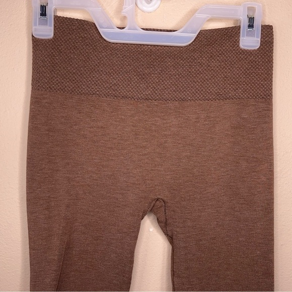 SMALL TAN BROWN FLEECE LEGGINGS STRETCH FALL WINTER COZY ONE FIVE ONE - Picture 5 of 8